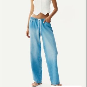 Drawstring Denim Pants